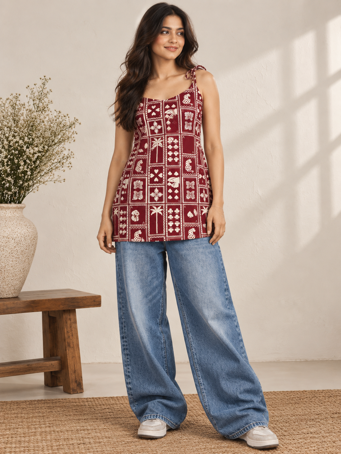 Maroon and white